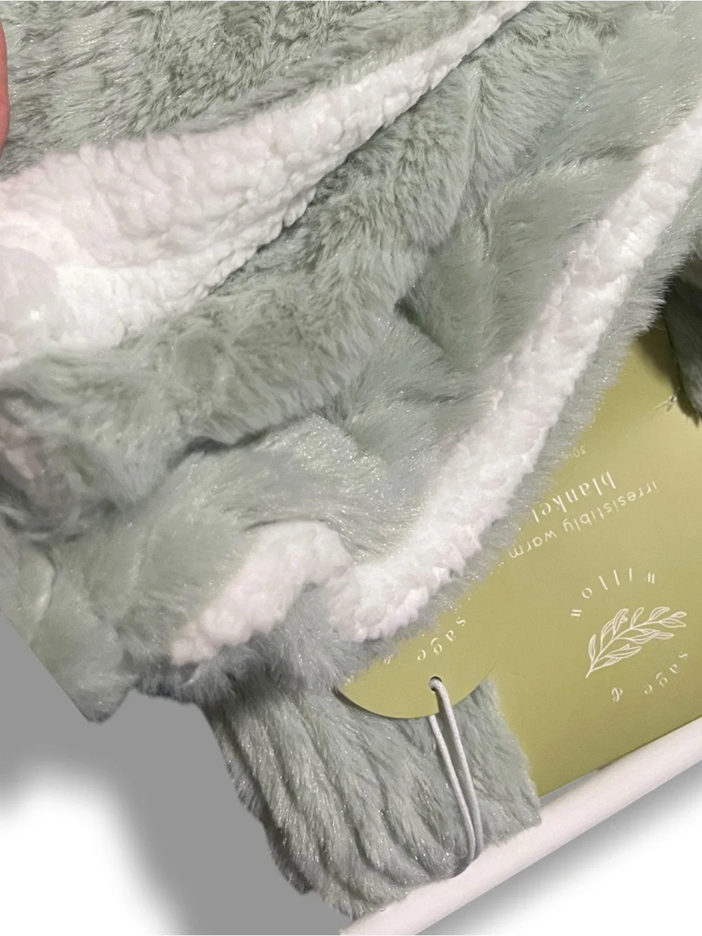 Sage and Willow Sage Green Cable Knit Baby Blanket Fluffy Plush 30x40